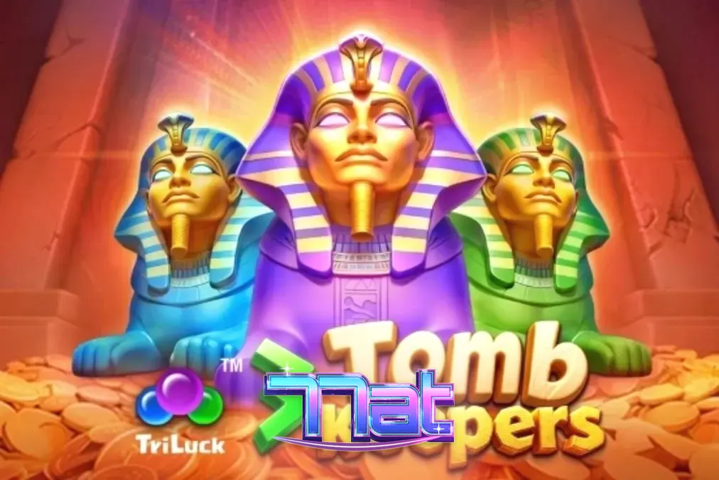 Estátuas de faraós e elementos egípcios no slot 3 Tomb Keepers